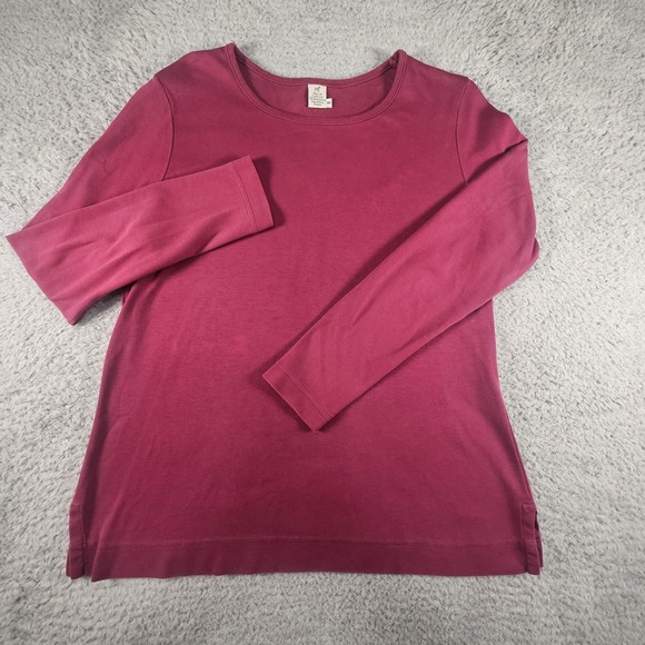 Peruvian Connection Tops - Peruvian Connection Top Womens S Burgundy Pima Cotton LS Designer Casual READ!!!